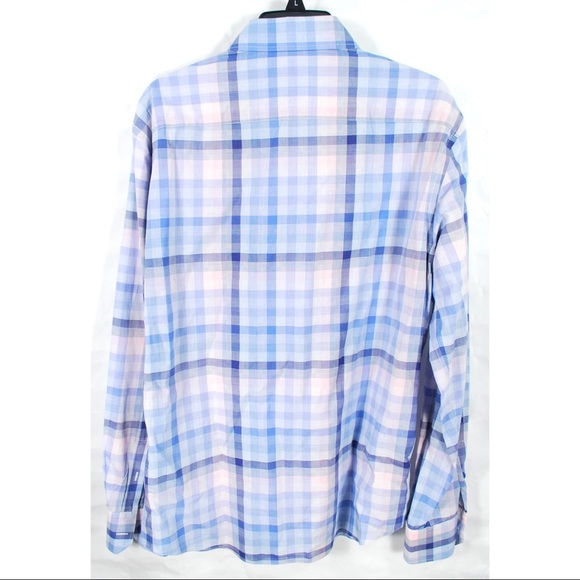 J Hilburn Blue Pink Check Bespoke Dress Shirt - Picture 2 of 6